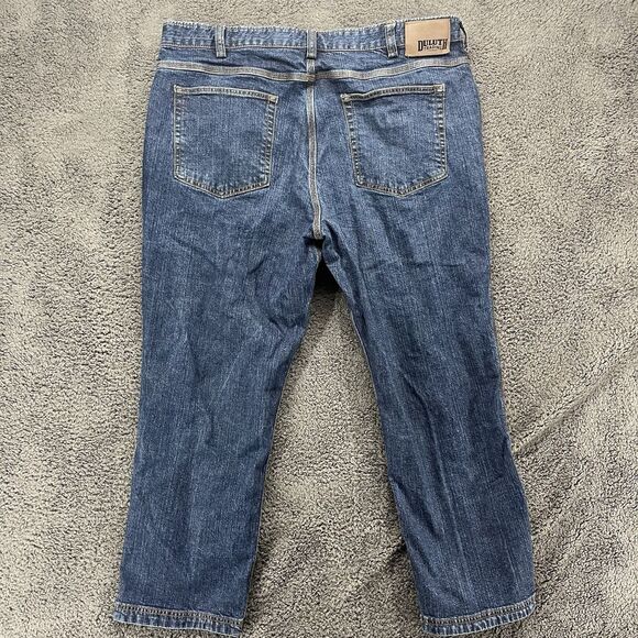 Duluth Trading Flex Ballroom Relaxed Fit Jeans Mens Size 44x28 Blue Straight - Picture 4 of 7